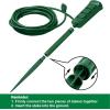 imageBESTTEN Outdoor Power Strip with Covers and Overload Protection Switch Double Sided 6Outlet Yard Power Stake with 9Foot Long Extension Cord ETL Certified Green3 Outlets  30ft