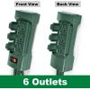 imageBESTTEN Outdoor Power Strip with Covers and Overload Protection Switch Double Sided 6Outlet Yard Power Stake with 9Foot Long Extension Cord ETL Certified Green6 Outlets  9ft