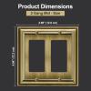 imageBESTTEN Polished Brass Double Duplex Electrical Receptacle Outlet Cover Plates 2Gang Metal Wall Plate Switch Covers Midsize2 Gang Decorator 1PK