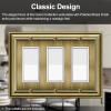 imageBESTTEN Polished Brass Double Duplex Electrical Receptacle Outlet Cover Plates 2Gang Metal Wall Plate Switch Covers Midsize3 Gang Decorator 1PK