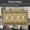 imageBESTTEN Polished Brass Double Duplex Electrical Receptacle Outlet Cover Plates 2Gang Metal Wall Plate Switch Covers Midsize4Gang Toggle 1PK