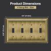 imageBESTTEN Polished Brass Double Duplex Electrical Receptacle Outlet Cover Plates 2Gang Metal Wall Plate Switch Covers Midsize4Gang Toggle 1PK
