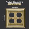 imageBESTTEN Polished Brass Double Duplex Electrical Receptacle Outlet Cover Plates 2Gang Metal Wall Plate Switch Covers MidsizeDuplex 1PK