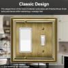 imageBESTTEN Polished Brass Double Duplex Electrical Receptacle Outlet Cover Plates 2Gang Metal Wall Plate Switch Covers MidsizeToggleDecorator 2PK