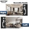 imageBESTTEN Satin Nickel Front Door Handle and Deadbolt Set with Single Cylinder Deadbolt Lock and Door Lever for Entry Doors Reversible for Right ampamp Left Handed