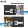 imageBESTTEN Satin Nickel Square Passage Door Lever with Removable Latch Plate All Metal NonLocking Interior Door Handle Set for Hallway and Closet Monaco SeriesSatin Nickel Door Lever