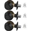 imageBESTTEN Single Cylinder Deadbolt Dead Bolt for Front Door and Garage Door Keyed One Side Thumb Turn Inside Matte Black FinishMatte Black