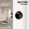 imageBESTTEN Single Cylinder Deadbolt Dead Bolt for Front Door and Garage Door Keyed One Side Thumb Turn Inside Matte Black FinishMatte Black
