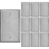 image10 Pack BESTTEN No Device Stainless Steel Wall Plates with hite or Clear Plastic Film Blank Metal Outlet Cover Durable CorrosionResistant Industrial Grade Materials H453 x W2761 Gang 10PK
