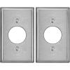 image2 Pack BESTTEN 1Gang 1406Inch Hole Metal Wall Plate with hite or Clear Plastic Film for Single Receptacle AntiCorrosion Stainless Steel Outlet Cover Standard SizeStainless Steel Silver