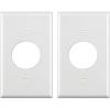 image2 Pack BESTTEN 1Gang 1406Inch Hole Metal Wall Plate with hite or Clear Plastic Film for Single Receptacle AntiCorrosion Stainless Steel Outlet Cover Standard SizeWhite