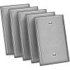 image5 Pack BESTTEN 1Gang Midsize Blank Metal Wall Plate Midway No Device Metal Outlet Cover Durable Corrosion Resistant H486 x W312 Brushed Finish Silver5