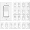 image50 Pack BESTTEN Single Pole Decorator Wall Light Switch with Wallplate 15A 120277V OnOff Rocker Paddle Interrupter UL Listed WhiteSingle Pole