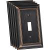 imageBESTTEN 1 Gang Toggle Light Switch Cover Plate 4 Pack Zinc Alloy Grand Collection Toggle Switch Wall Plate Oiled Bronze Corrosion ResistantOil Rubbed Bronze