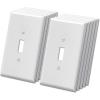 imageBESTTEN 10 Pack 1Gang Jumbo Duplex Receptacle Outlet Wall Plate OverSize Unbreakable Polycarbonate Electrical Outlet Plate and Switch Cover ETL Listed White10