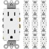imageBESTTEN 15 Amp Decor Electrical Wall Outlet Receptacle NonTamperResistant 15A125V1875W for Residential and Commercial Use UL Listed 10 Pack White15 Amp