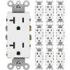 imageBESTTEN 15 Amp Decor Electrical Wall Outlet Receptacle NonTamperResistant 15A125V1875W for Residential and Commercial Use UL Listed 10 Pack White20 Amp
