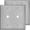 imageBESTTEN 2 Pack 1Gang 0406 Hole Metal Wall Plate with hite or Clear Plastic Film for TelephoneCable AntiCorrosion Stainless Steel Wallplate Standard Size Brushed Finish2 Gang