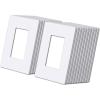 imageBESTTEN 2 Pack 3Gang Silver Screwless Wall Plate Decorator Switch Plate Outlet Cover Signature Collection USWP8 Series H469 x W654 for Dimmer ReceptacleMatte Snow White
