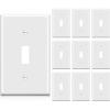 imageBESTTEN 2 Pack 3Gang Toggle Wall Plate Unbreakable Polycarbonate Toggle Light Switch Cover Standard Size UL Listed WhiteWhite