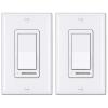 imageBESTTEN 2 Pack Dimmer Light Switch Universal Lighting Control Single Pole or 3 Way Compatible with LED Dimmable Lamp CFL Incandescent Halogen Bulb Decorator Wallplate Included UL Listed WhiteWhite