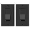 imageBESTTEN 2 Pack Dimmer Light Switch Universal Lighting Control Single Pole or 3 Way Compatible with LED Dimmable Lamp CFL Incandescent Halogen Bulb Decorator Wallplate Included UL Listed WhiteBlack