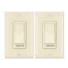 imageBESTTEN 2 Pack Dimmer Light Switch Universal Lighting Control Single Pole or 3 Way Compatible with LED Dimmable Lamp CFL Incandescent Halogen Bulb Decorator Wallplate Included UL Listed WhiteAlmond