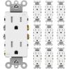imageBESTTEN 20 Amp Decorator Wall Receptacle Outlet TamperResistant 20A125V2500W Residential ampamp Commercial Use UL Listed 10 Pack White15 Amp
