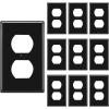 imageBESTTEN 20 Pack 1Gang Duplex Wall Plate Standard Size Unbreakable Polycarbonate Receptacle Outlet Cover and Switch Cover UL Listed WhiteBlack