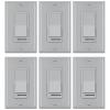 imageBESTTEN 6 Pack Dimmer Light Switch LED Dimmer Switch SinglePole or 3Way for Dimmable LED Halogen and Incandescent Bulbs 120V Wall Plate Included UL Listed WhiteGray
