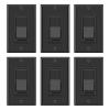 imageBESTTEN 6 Pack Dimmer Light Switch LED Dimmer Switch SinglePole or 3Way for Dimmable LED Halogen and Incandescent Bulbs 120V Wall Plate Included UL Listed WhiteBlack