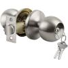 imageBESTTEN Keyed Entry Door Knob with Lock Interior and Exterior Door Lock Standard Ball Satin NickelSatin Nickel