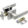 imageBESTTEN Satin Nickel Square Passage Door Lever with Removable Latch Plate All Metal NonLocking Interior Door Handle Set for Hallway and Closet Monaco SeriesSatin Nickel Door Lever