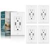 imageBESTTEN USB Receptacle Outlet Electrical Outlet with 48A Dual High Speed Type A Ports 15 Amp Ultra Slim USB Wall Receptacle with TamperResistant SelfGrounding UL Listed 10 Pack White2 Type A