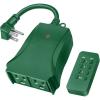 imageOutdoor Indoor Remote Control Outlet Wireless Electrical Outlet Switch with 6Inch Heavy Duty Power Cord 2 Grounded Outlets Weatherproof Dual 3Prong Plugs ETL Certified Green