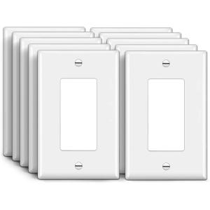 image10 Pack BESTTEN 1Gang Midsize Decorator Wall Plate Unbreakable Polycarbonate Midway Outlet and Switch Cover H504 x W327 ETL Listed WhiteDecor Midsize 10 Pack