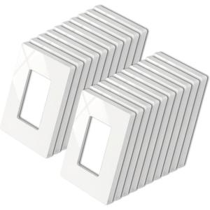 image100 Pack BESTTEN 1Gang Screwless Wall Plate Decorator Outlet Cover USWP4 Glossy White Faceplate for Light Switch Dimmer USB GFCI ReceptacleGloss Off White