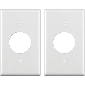 image2 Pack BESTTEN 1Gang 1406Inch Hole Metal Wall Plate with hite or Clear Plastic Film for Single Receptacle AntiCorrosion Stainless Steel Outlet Cover Standard SizeWhite