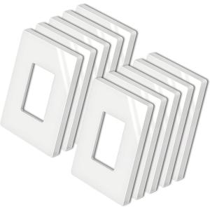 imageBESTTEN 1 Pack 1 Gang Screwless Decorative Wall Plate USWP4 Glossy Off White Decorator Outlet Cover for Light Switch Dimmer GFCI USB Receptacle H469 x W291Mid Size Off White