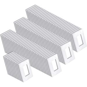imageBESTTEN 100 Pack 1 Gang Screwless Wall Plate USWP6 Gloss Snow White Modern Designer Decorator Outlet Cover Wallplate for Light Switch Dimmer USB GFCI Receptacle H469 x W291 UL Listed