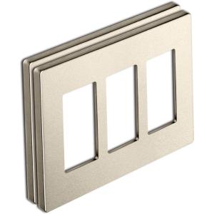 imageBESTTEN 2 Pack 3Gang Screwless Outlet Cover Decor Wall Plate H469 x W654 Signature Collection Gold for Light Switch Dimmer Receptacle