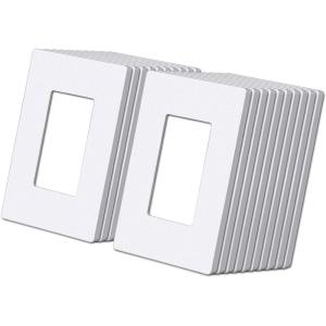 imageBESTTEN 2 Pack 3Gang Silver Screwless Wall Plate Decorator Switch Plate Outlet Cover Signature Collection USWP8 Series H469 x W654 for Dimmer ReceptacleMatte Snow White