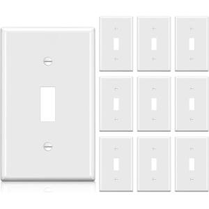imageBESTTEN 2 Pack 3Gang Toggle Wall Plate Unbreakable Polycarbonate Toggle Light Switch Cover Standard Size UL Listed WhiteWhite