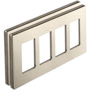 imageBESTTEN 2 Pack 4 Gang Champagne Gold Screwless Ourlet Cover Signature Collection Golden Decor Wall Plate for Light Switch Dimmer Receptacle H469 x W835Champagne Gold