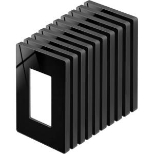 imageBESTTEN 5 Pack 2Gang Black Screwless Wall Plate Decor Outlet Cover Decorative Switch Cover Unbreakable Polycarbonate Switch Plate H469quot x W291quot GlossStandard Size Gloss Black