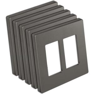 imageBESTTEN 5 Pack 2Gang Matte Brown Screwless Wall Plate Decorator Outlet Cover Signature Collection USWP8 Series H469 x W473 for Light Switch Dimmer Receptacle