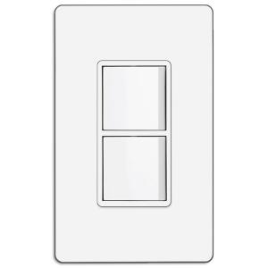 imageBESTTEN Double Switch 15A120V Single Pole Combination Interrupter UL Listed Snow White