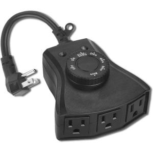 imageOutdoor Timer with Photocell Light Sensor and 3 Grounded Outlets Dusk to Dawn and Countdown Timer Weatherproof Plug In Switch for Holiday Decoration Christmas Lights and Outdoor Lighting