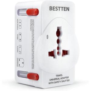 imageUniversal Travel Adapter International Socket and Plug with Tamper Resistant Protection for Europe US Canada Australia China Africa United KingdomUK