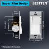 imageBESTTEN 3 Pack Slide Dimmer Light Switch Quiet Rocker Super Slim Single Pole or 3 Way Dimmable Switch Max 300W LED CFL 600W Incandescent ETL Listed White3